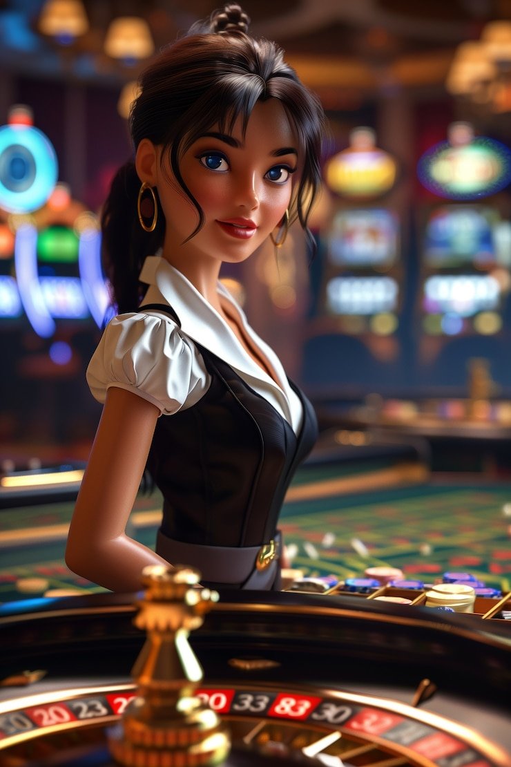 Antarmuka kontrol permainan dengan tombol Hit, Stand, Double, Split